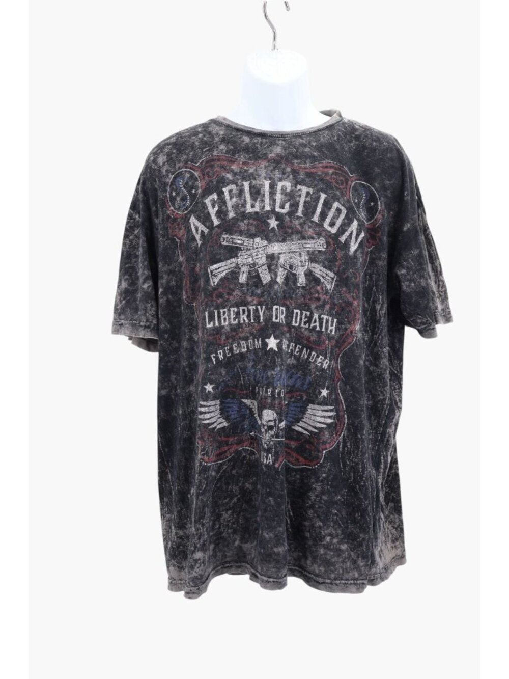 Affliction Liberty or Death Graphic T-Shirt American Patriot USA XXL 2XL Y2K